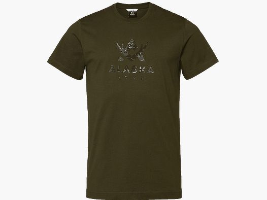 Alaska 1795 Camo Logo T-Shirt Uomo Verde Notte L