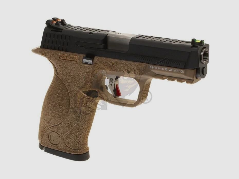 WET-05 BK Silver Barrel Metall Version GBB in Tan
