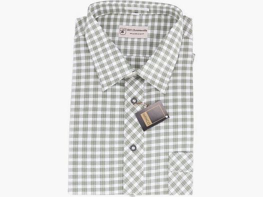 HANCO camicia sportiva e per il tempo libero verde a quadri a maniche lunghe, taglia 45