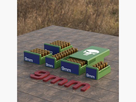 Filamelt ammunition box / Ammo Box 9x19mm Para / Luger - cartridge box 'sliding lid' - 10 / 20 / 25 / 50 rounds