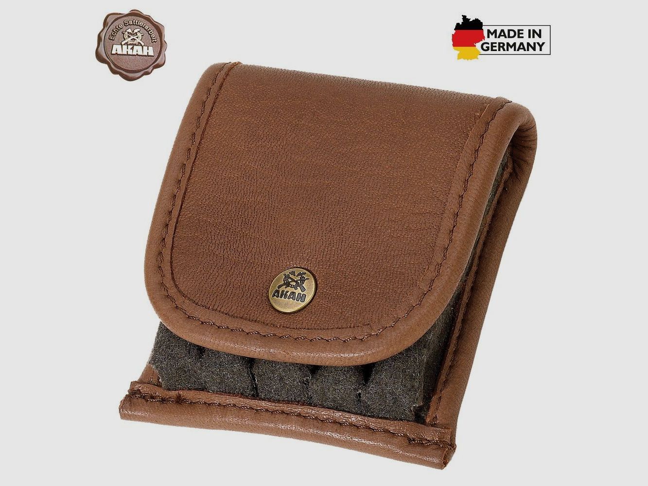 AKAH Patronenetui Elchleder mit Loden