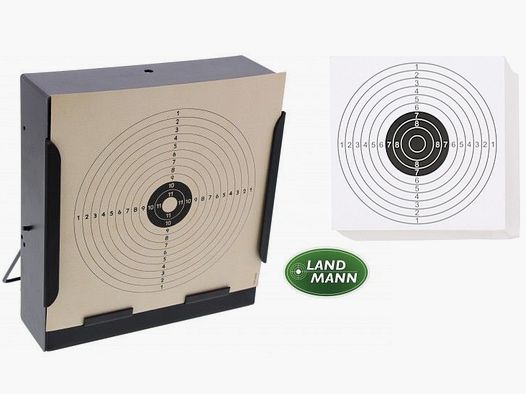 Kugelfang Scheibenkasten 14x14 + 100 Zielscheiben für Luftgewehr und Airsoft
