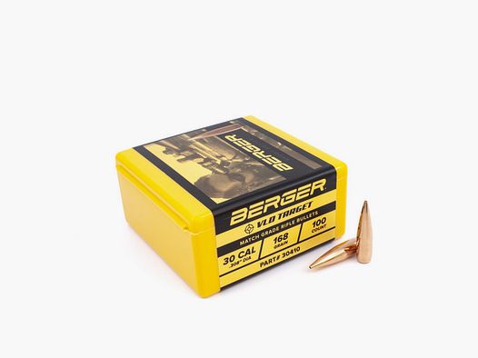 BERGER VLD TARGET BULLETS - .30/.308 DIA - 168 GRS. - 100 PIECES