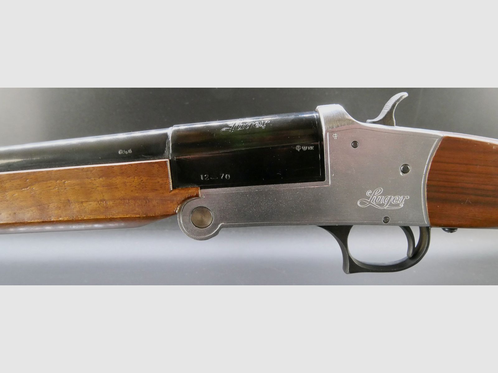 Luger Kipplaufflinte 12/70 Handspanner