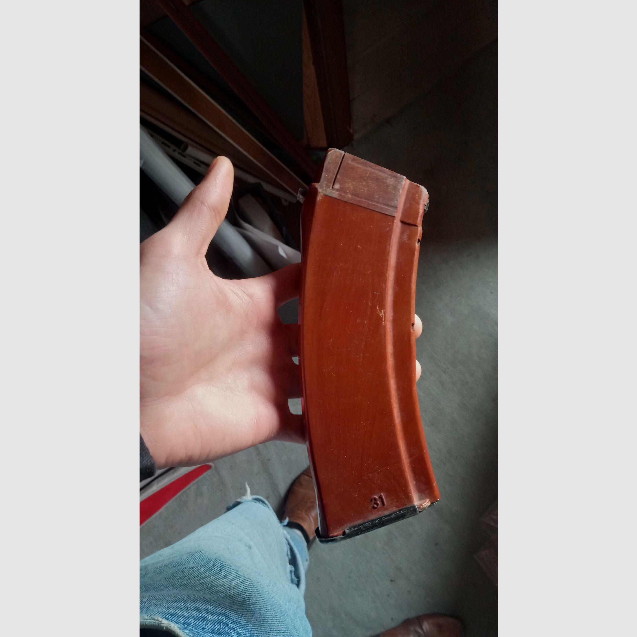 ost-deutsches MPi-74 / AK74 Deko Magazin aus AG4 Glasfaser Bakelit (unbrauchbar/deaktiviert)   // DDR NVA / Yunker