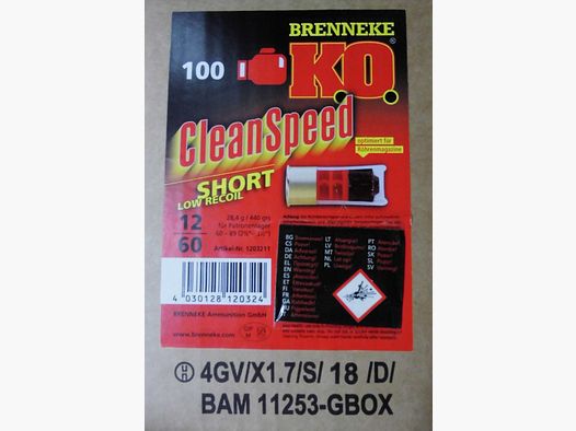 Munition Brenneke 12/60 KO-Cleanspeed