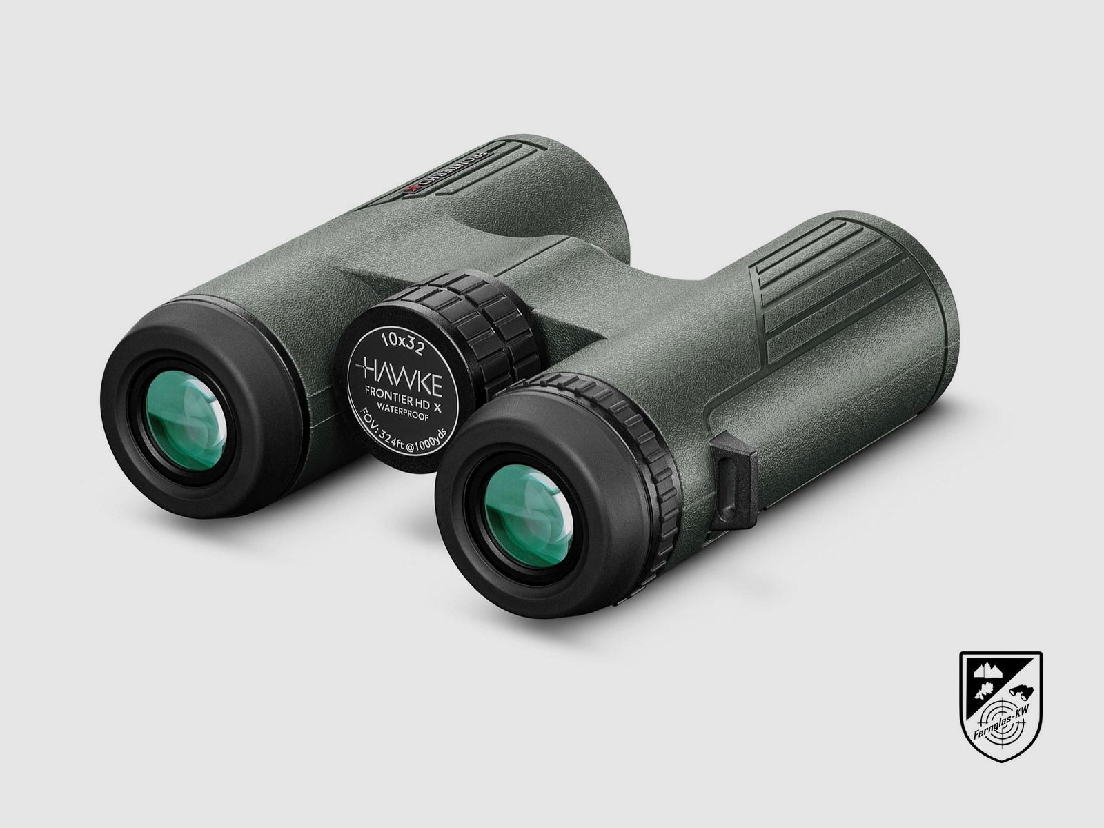 HAWKE 38007 Frontier H DX 10x32 Fernglas Grün mit Zubehör