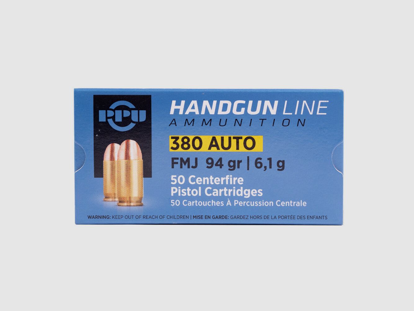 PPU PRVI PARTIZAN 9mm kurz, FMJ 6,1g im Kal. .380Auto - 50 Stück