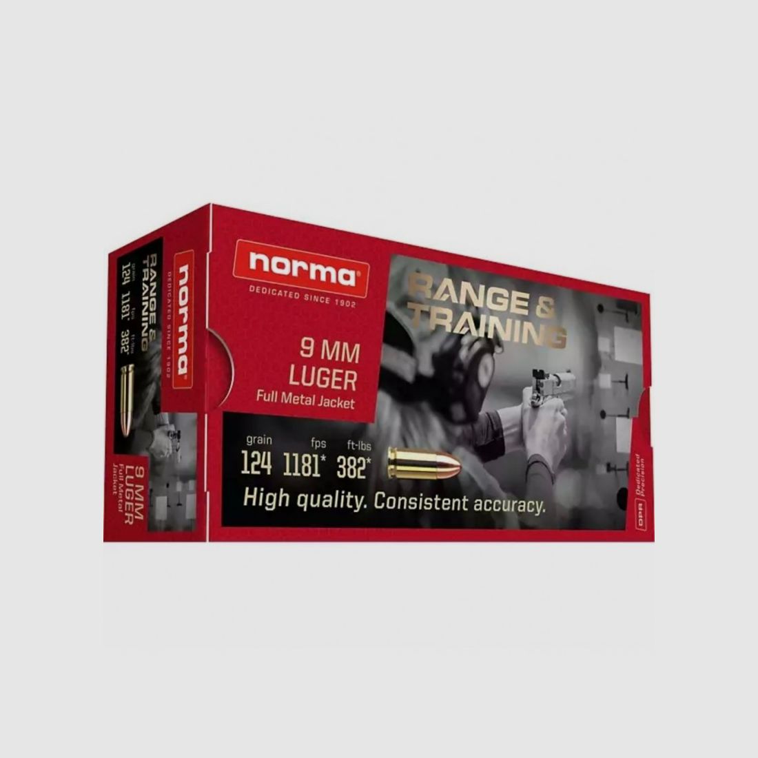 MUNITION NORMA RANGE TRAINING 9MM LUGER 124G