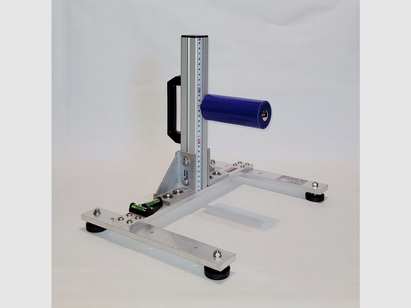 KGF Auflagestativ - Auflageständer Alu H-300-Pro mit Buchenholz-Auflage, Waage, Griff und Maßband