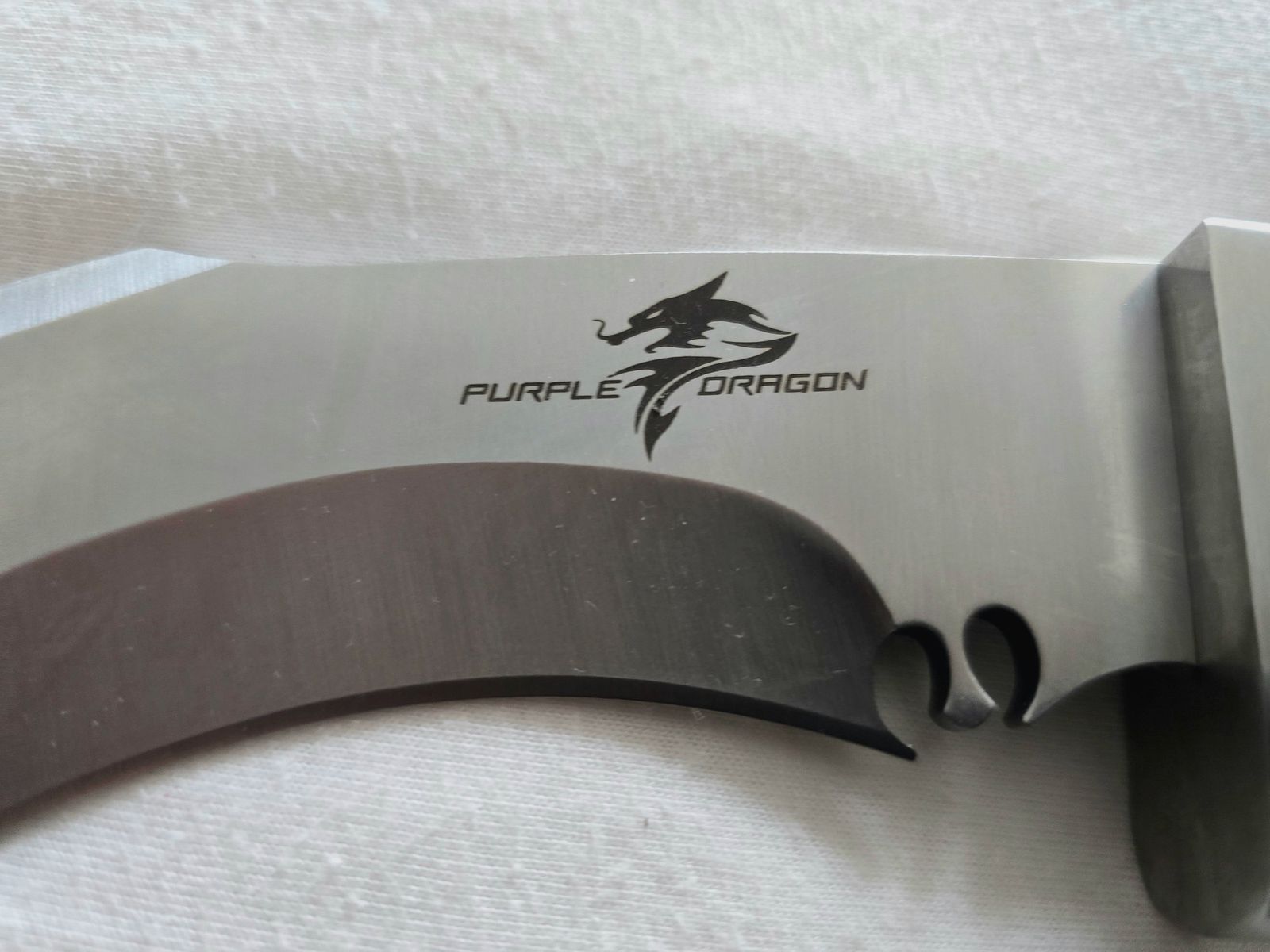 Couteau Kukri Purple Dragon – Couteau robuste pour l'extérieur avec étui en cuir embossé
