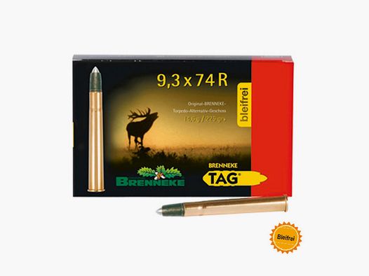 Brenneke 9,3x74 R 225GR TAG 20 Patronen