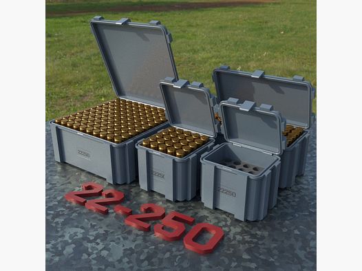 Filamelt Munitionsbox / Ammo Box .22-250 Remington – Patronenbox ‘Klappdeckel’ – 20 / 25 / 50 / 100 Runden