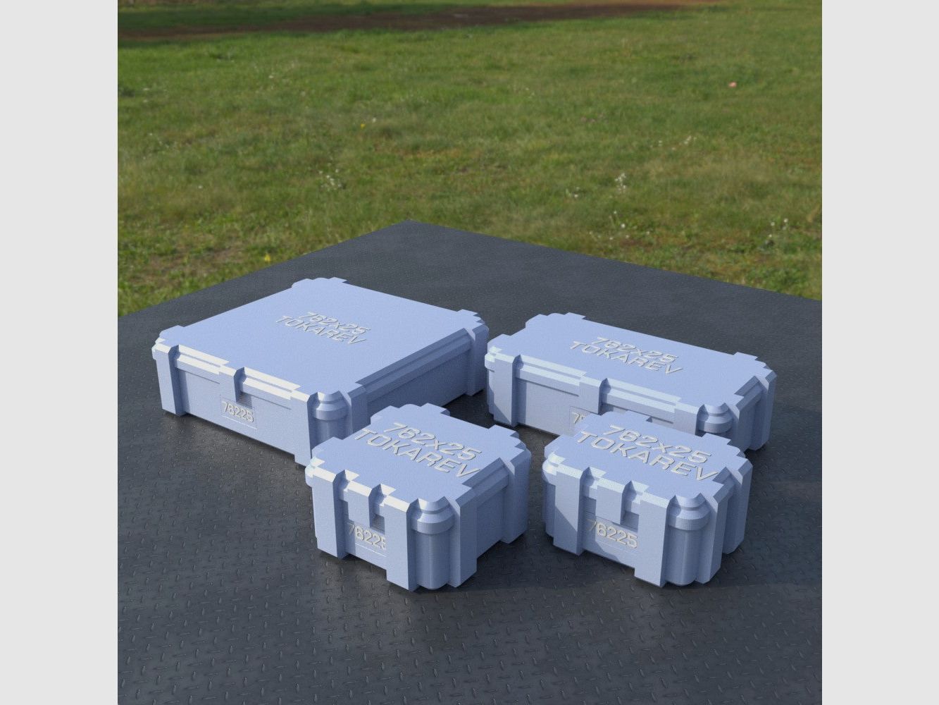 Filamelt munitiekist / Ammo Box 7.62x25 Tokarev - patroonbox 'flipdeksel' - 20 / 25 / 50 / 100 ronden