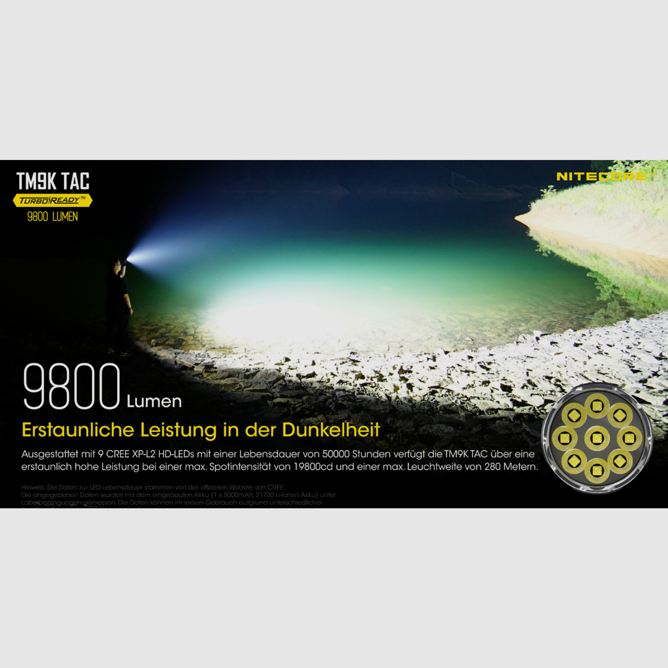 Nitecore Taschenlampe TM9K TAC 9800 Lumen