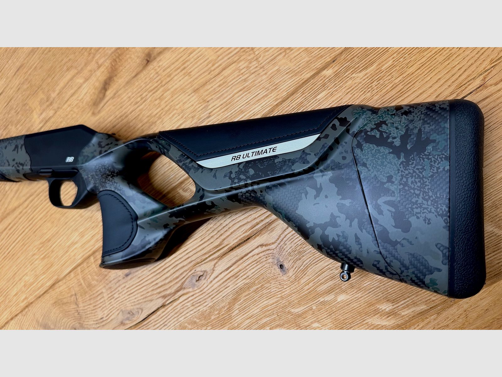 Blaser R8 Ultimate Carbon Huntec Camo carcasa / Atzl Match-caza disparador / Logo plata / Peso semi
