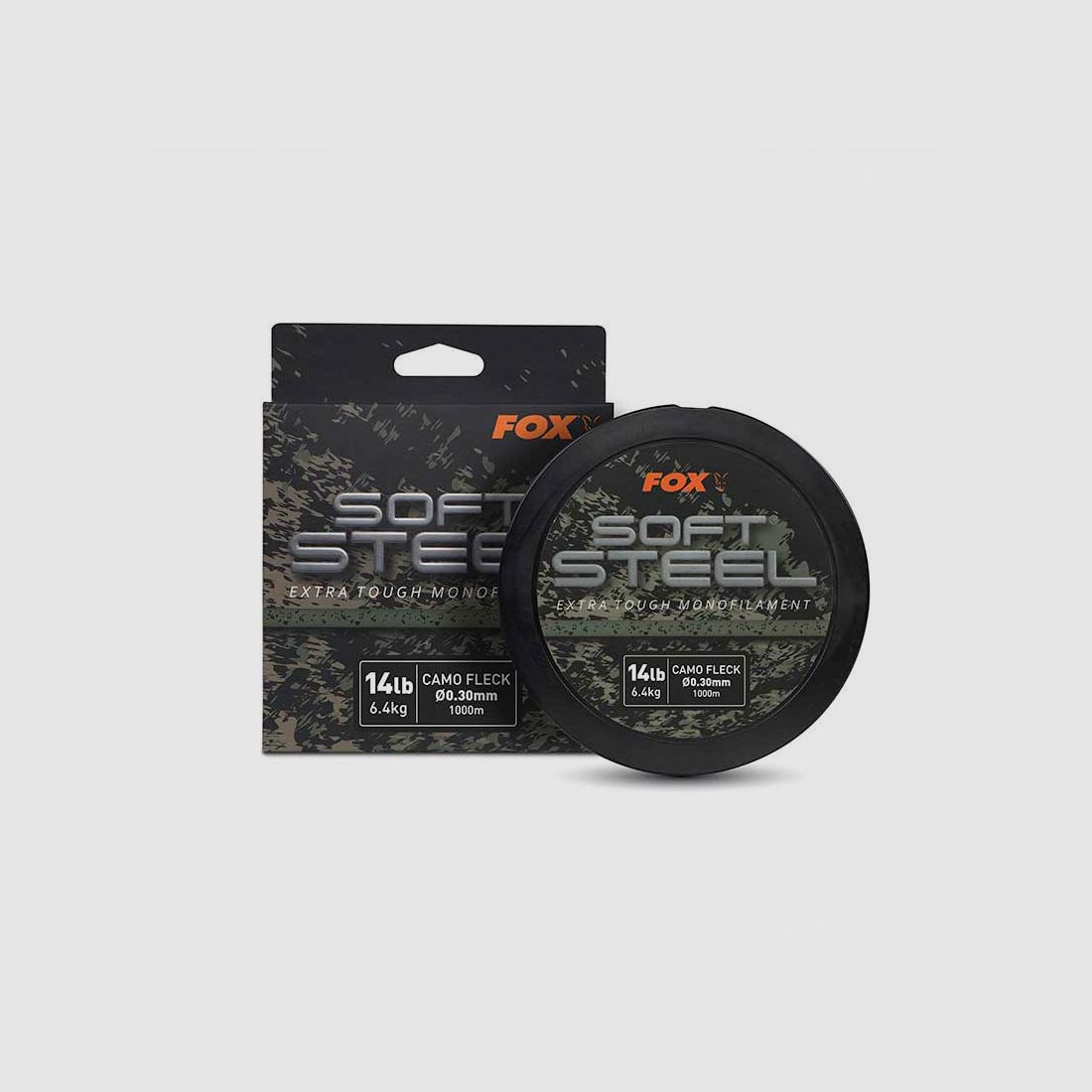 FOX – SOFT STEEL EXTRA TOUGH MONOFILAMENT 14lb 6.4kg CAMO FLECK Ø0.30mm 1000m, image 2 of 5