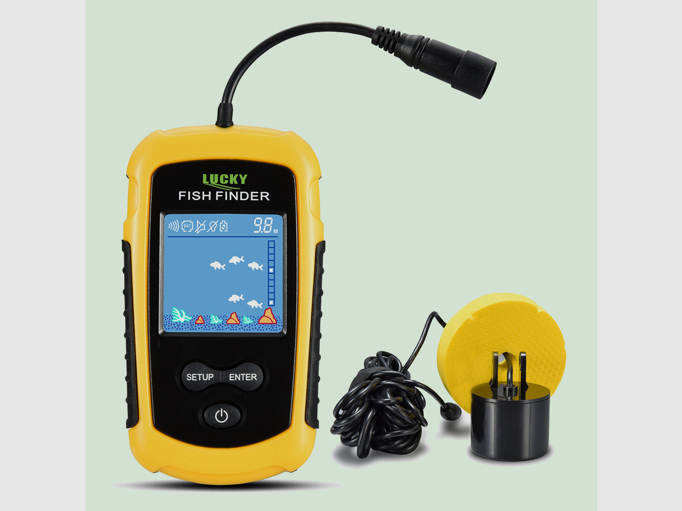 Fishfinder Fischfinder 100M / 328ft Portable Angeln Sonar Sensor Verkabelt LCD Tiefe Finder Echolot