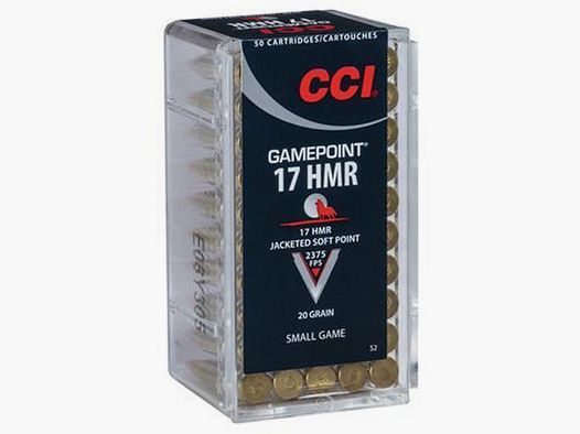 CCI Gamepoint .17 HMR 20GR JSP 50 cartouches