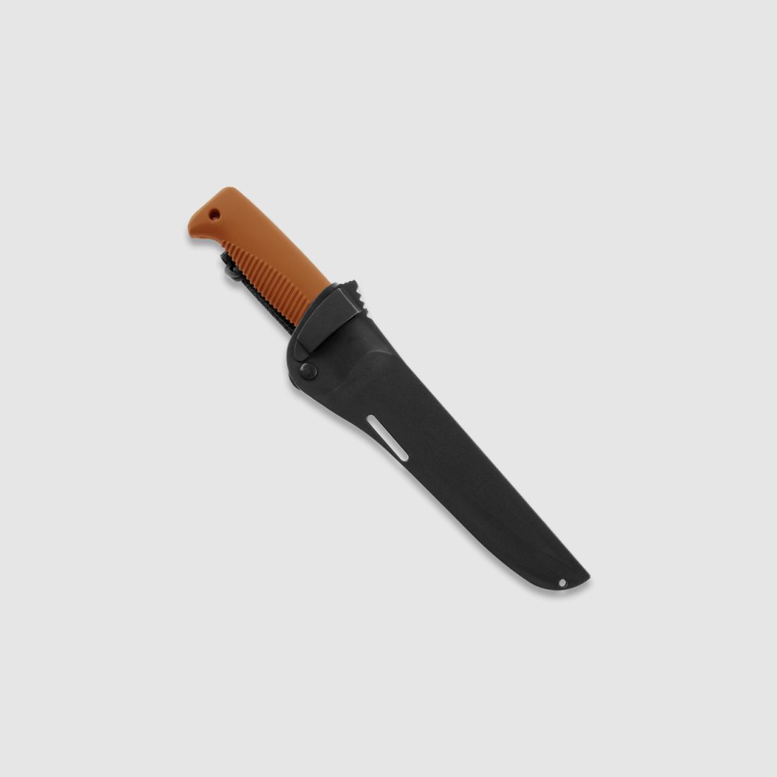 Peltonen Knives M95 Ranger Puukko Sissipuukko FJP134 orangener Griff PTFE Beschichtung Kunststoffscheide schwarz