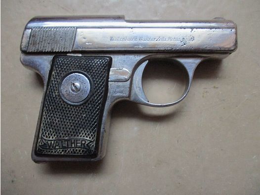 Walther pistol model 9 nickel 6.35 mm 9