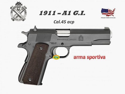 SPRINGFIELD 1911 G.I. mil-Spec cal.45 acp arma sportiva