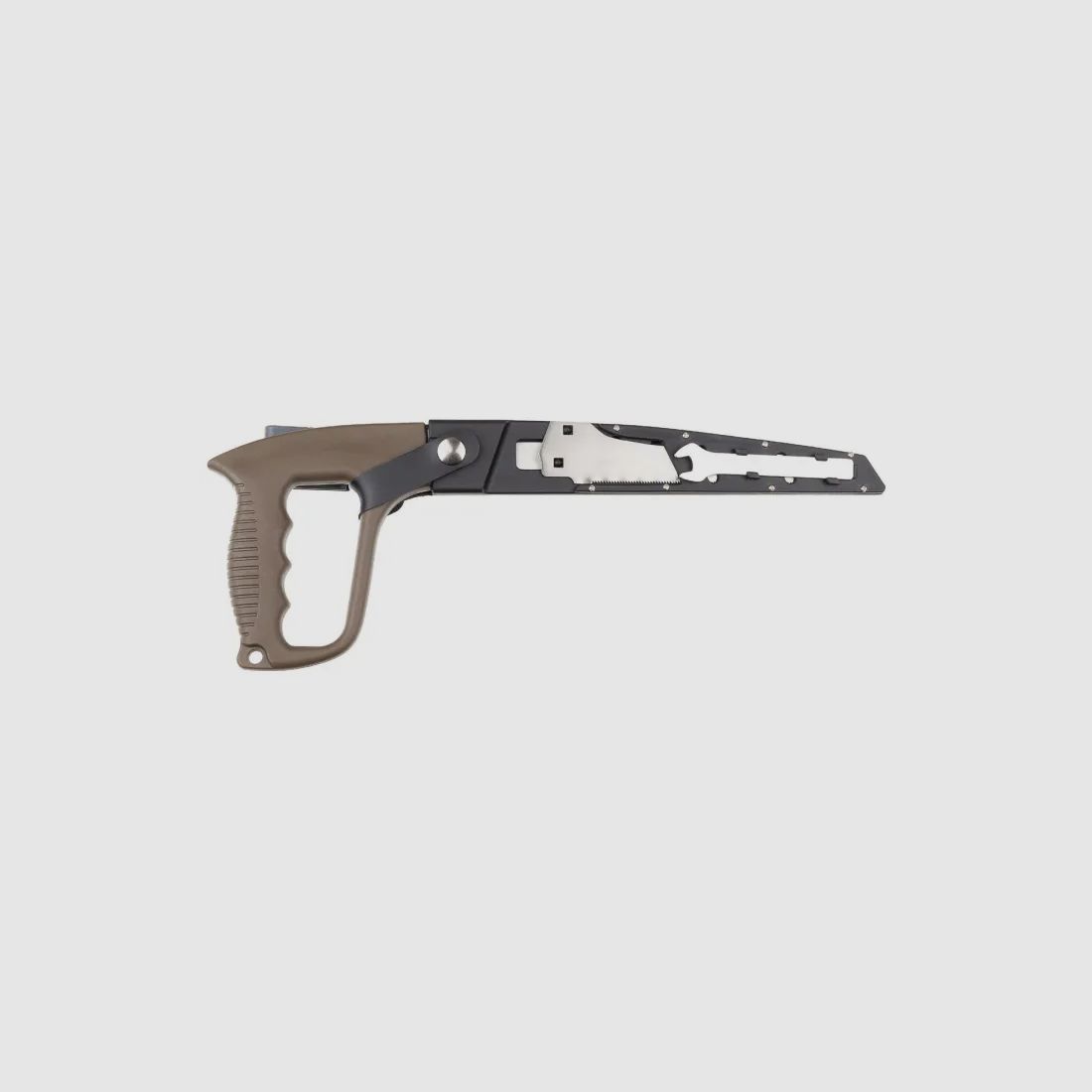 Handsäge mit 2 Sägeblättern + Scheide m. Gürtelclip + Schraubenschlüssel