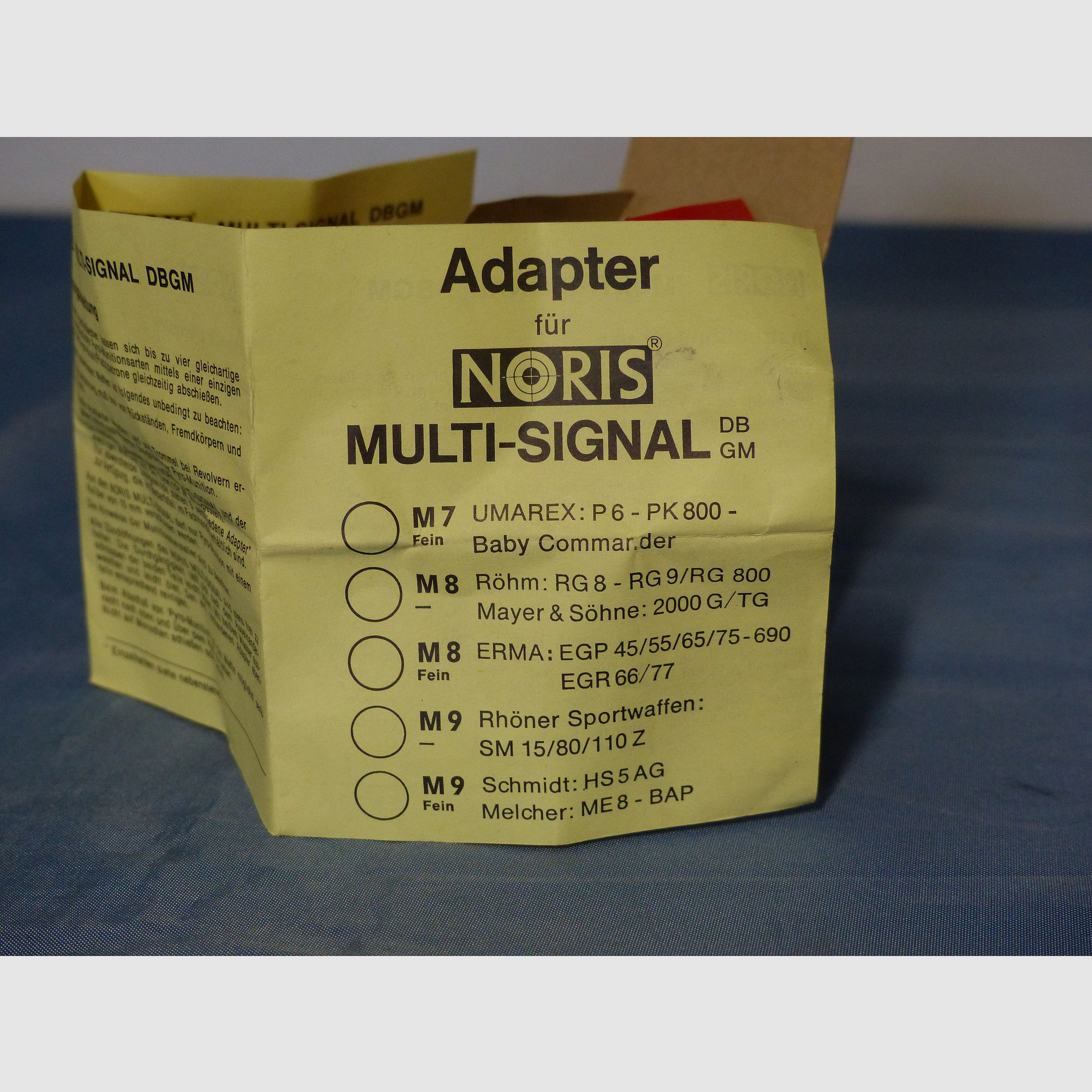 Rewolwer gazowy z hukowym wystrzałem adapter Noris Multi-Signal DBGM OVP vintage