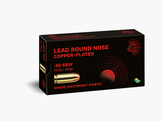 Geco .40 S&W lead round nose copper-plated 165 gr - 50 pcs.