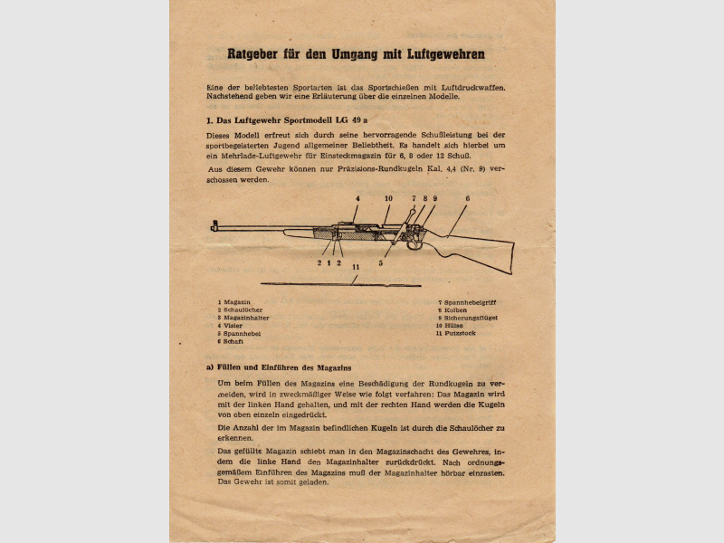 +++Luftgewehr Haenel 49a / III-284 Bedienungsanleitung und mehr+++