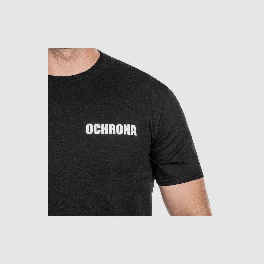 Koszulka T-shirt "Ochrona" - czarna, zdjęcie 4 z 5