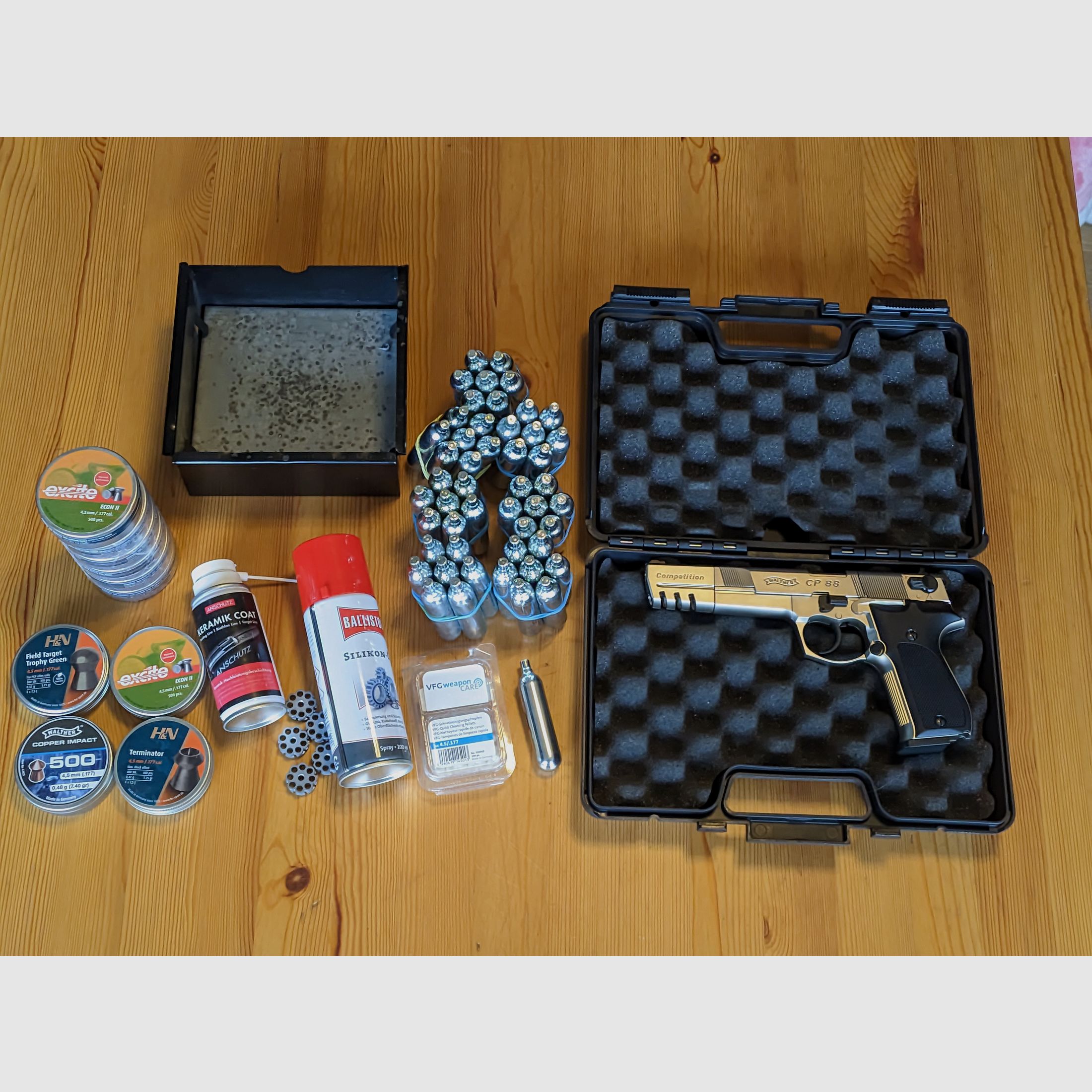Walther CP88 Competition, vernickelt. Inkl. viel Zubehör!