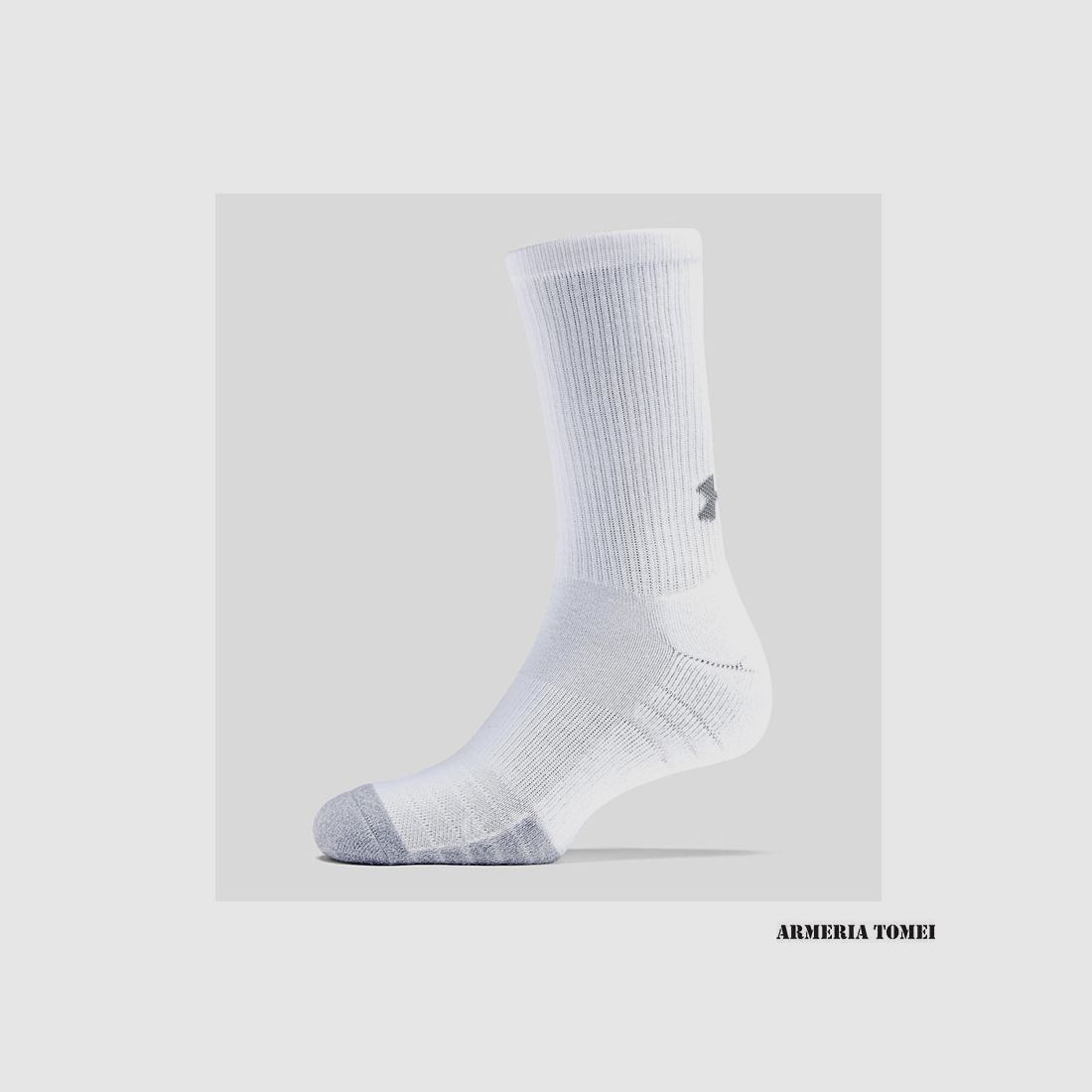 STOCK SOCKS – UNDER ARMOUR – HEATGEAR® CREW White / Steel – 100 (pack of 3 pairs), image 3 of 3