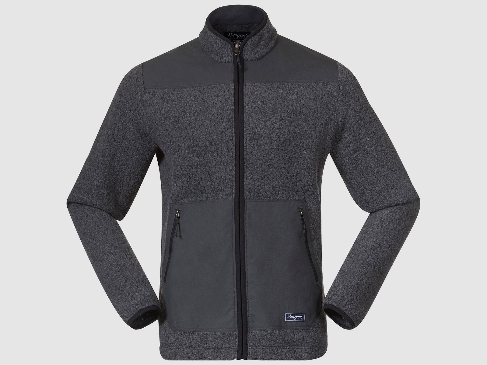 Bergans Nordmarka ReWool Pile Midlayer Jacket Mężczyźni Solid Dark Grey/Dark Shadow Grey M