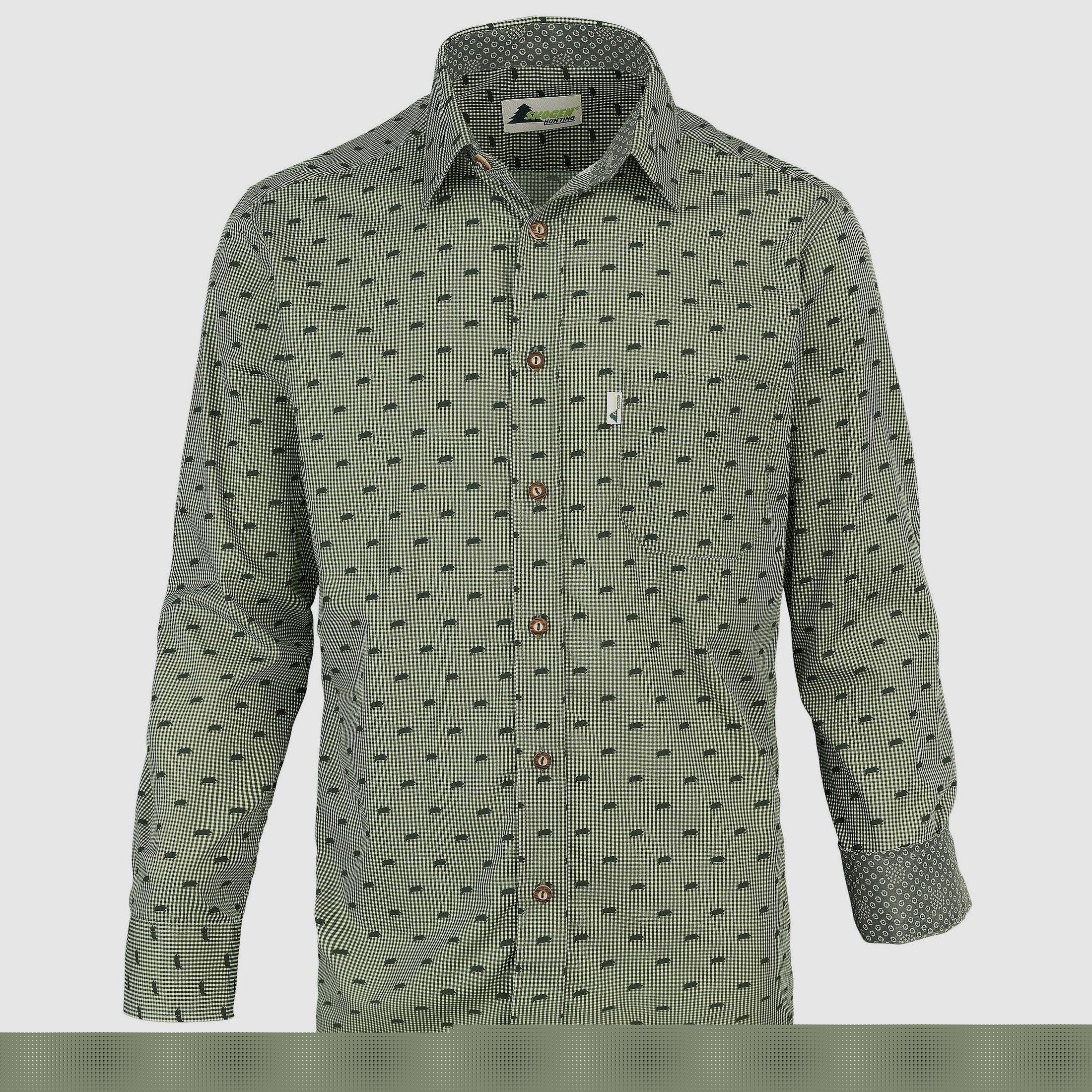 Skogen Herren-Langarmhemd Wildschwein