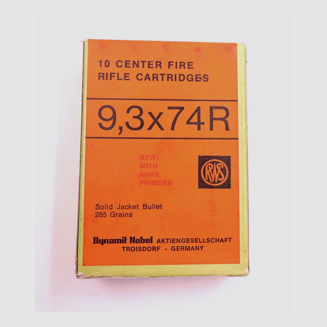 RWS (WZd.Fa.Rottweil) rifle cartridges 9.3x74R