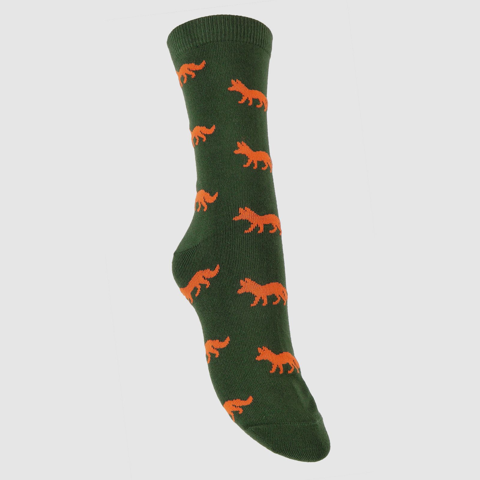 Designsocke Fuchs Gr. 41-46 grün/orange
