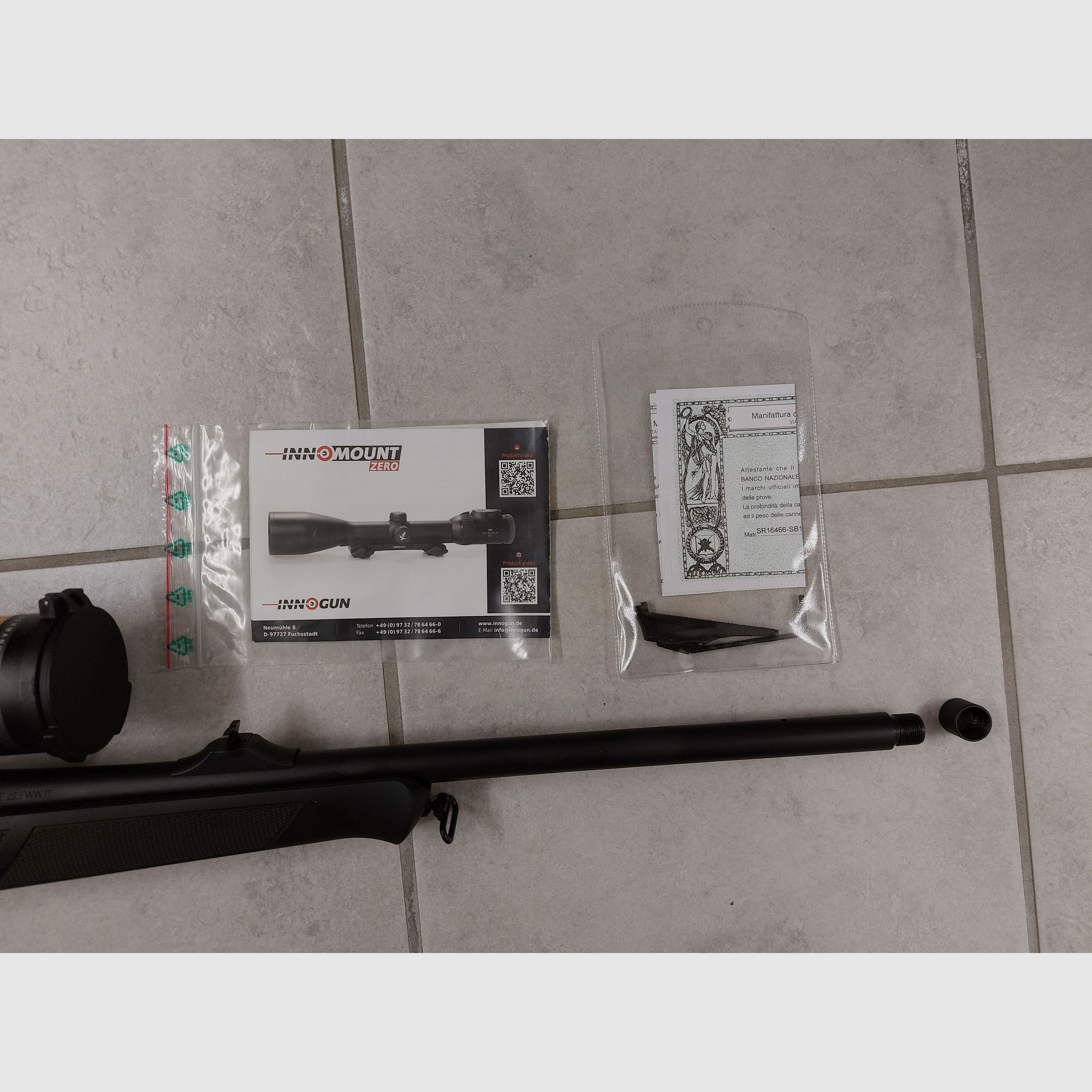 Mercury/Sabatti Saphire Repetierer Kal. .30-06 mit Minox Allrounder 3-12X56 S und Innomount Zero Montage inkl. 66 Schuß RWS HIT short rifle