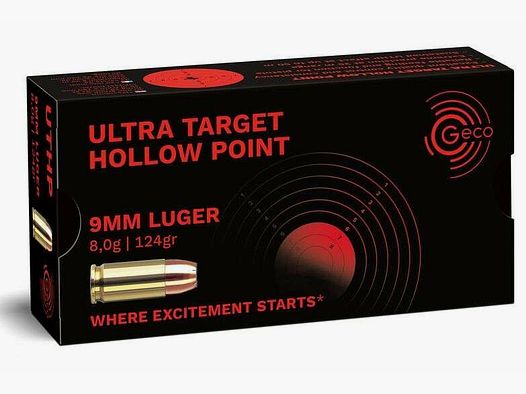 GECO 9 mm Luger Ultra Target Hollow Point 8,0g/124gr