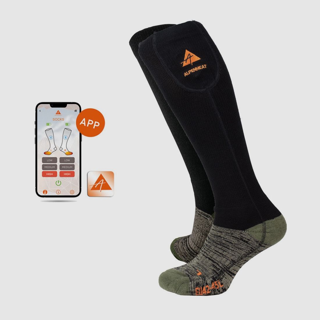 Alpenheat Fire-Sock chauffantes avec commande par application, taille 46-48
