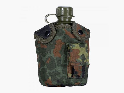 Mil-Tec Feldflasche 1 qt. mit Becher und Hülle flecktarn