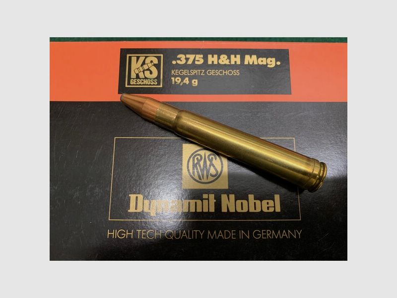 Munition: 40 Patronen RWS Kal. .375H&H Magnum Kegelspitz 19,4 g