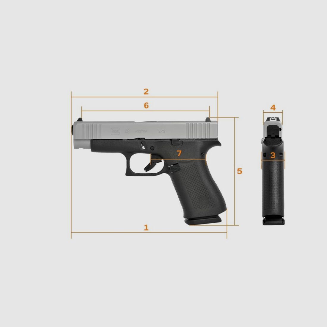 Glock 48 srebrny zamek