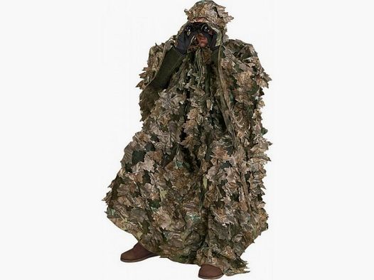 Delux 3-D Blätter CAMOUFLAGE PONCHO WOOD Überzieh-Tarnanzug