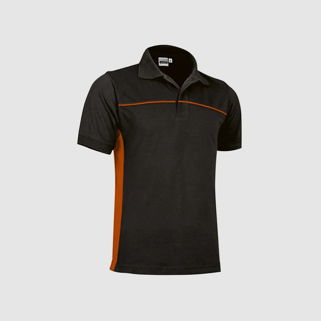 Polo Thunder schwarz-orange 50% Polyester Baumwolle 2 Knöpfe 60 cm, Bild 2 von 5