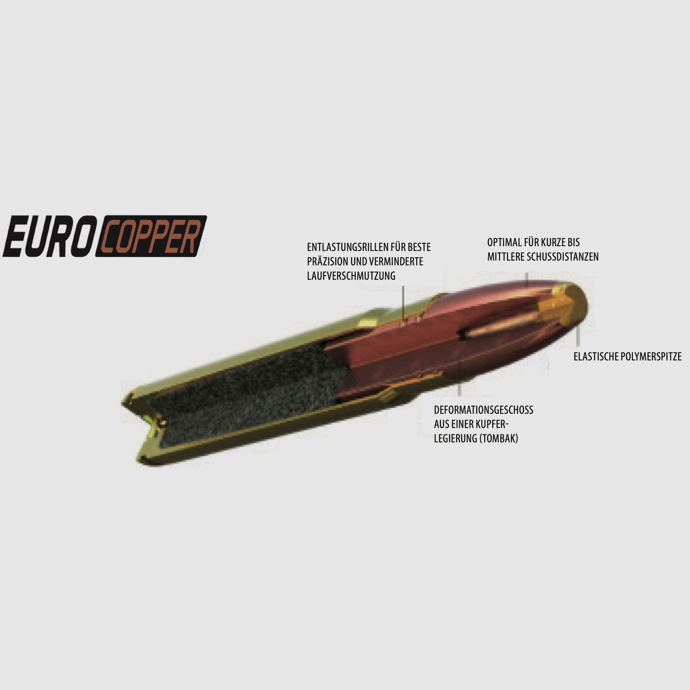 Federal Premium EuroCopper Big Game .30-06 Spring 165gr. Munición de rifle sin plomo