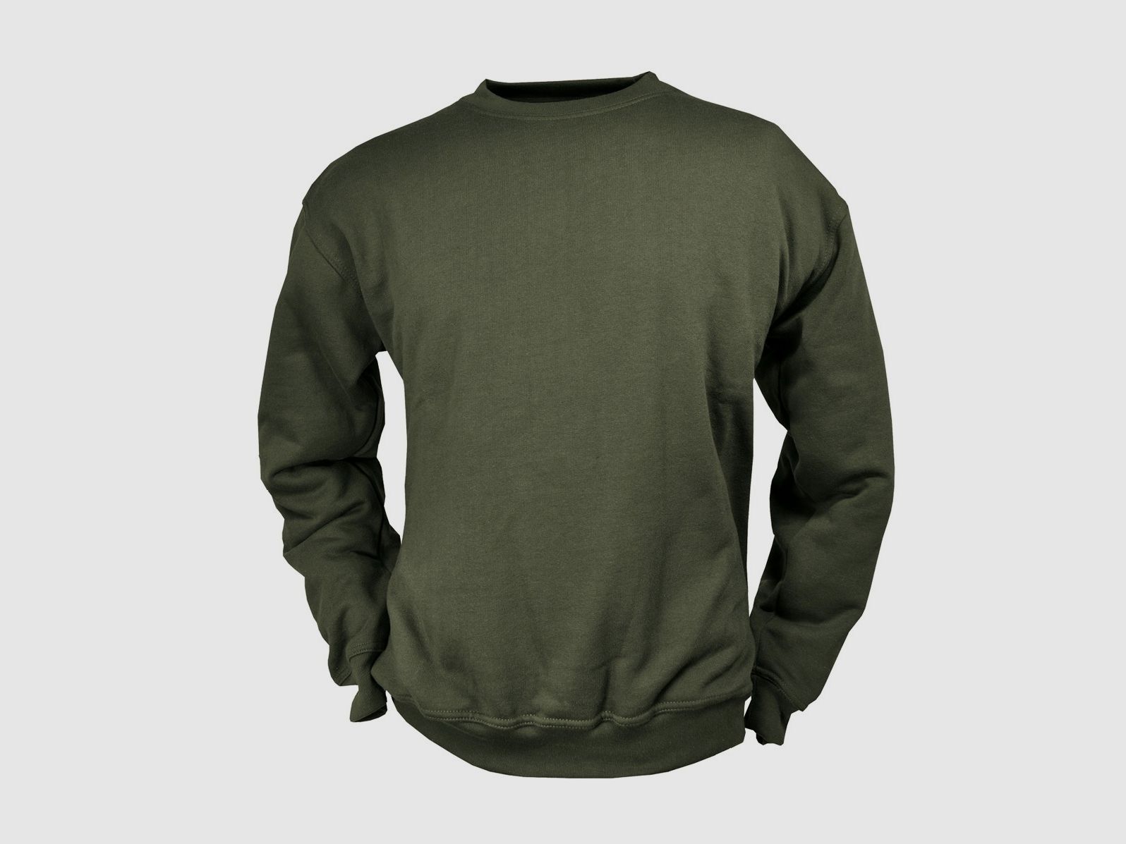 Hubertus Sweatshirt Rundhals Oliv