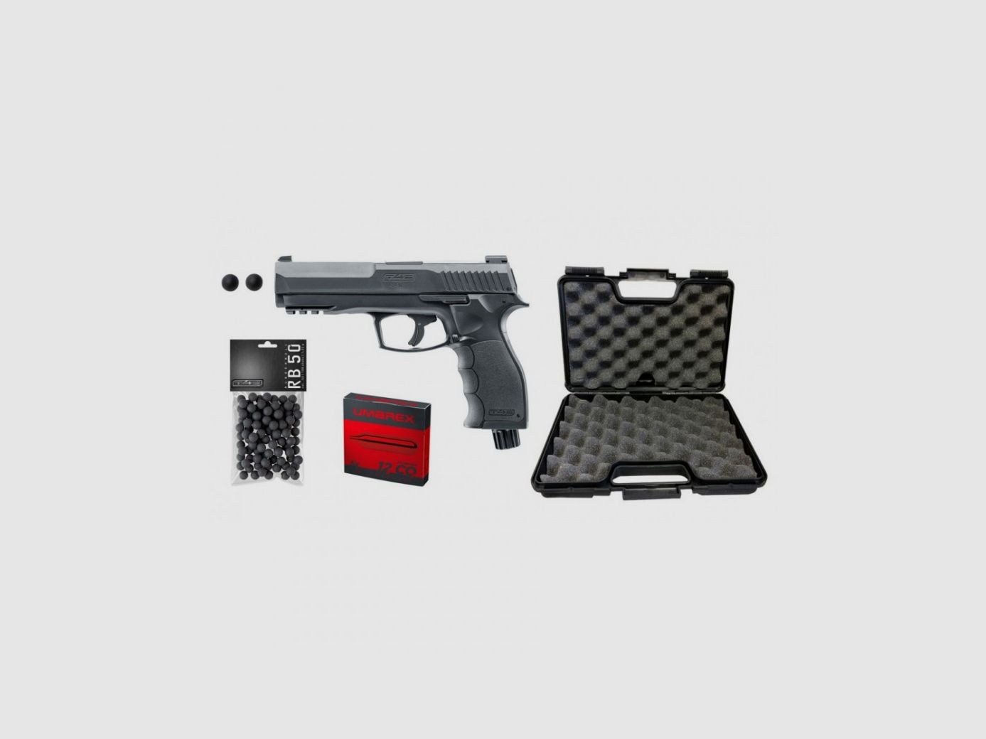 T4E HDP 50 CAL 50 - 7.5J + 100 billes, 5 cartouches CO2 + mallette