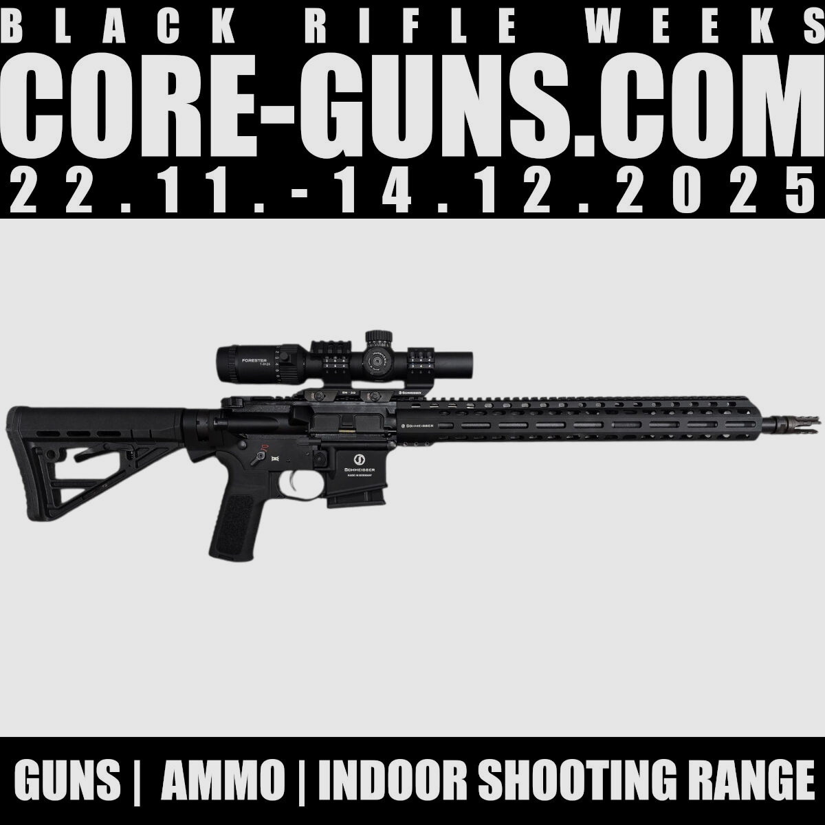 Schmeisser AR15 M5FL 16,75" +SM30 QM Mount + Vector Forester 1-8x24SFP + 1 caricatore aggiuntivo BLACKDEALS