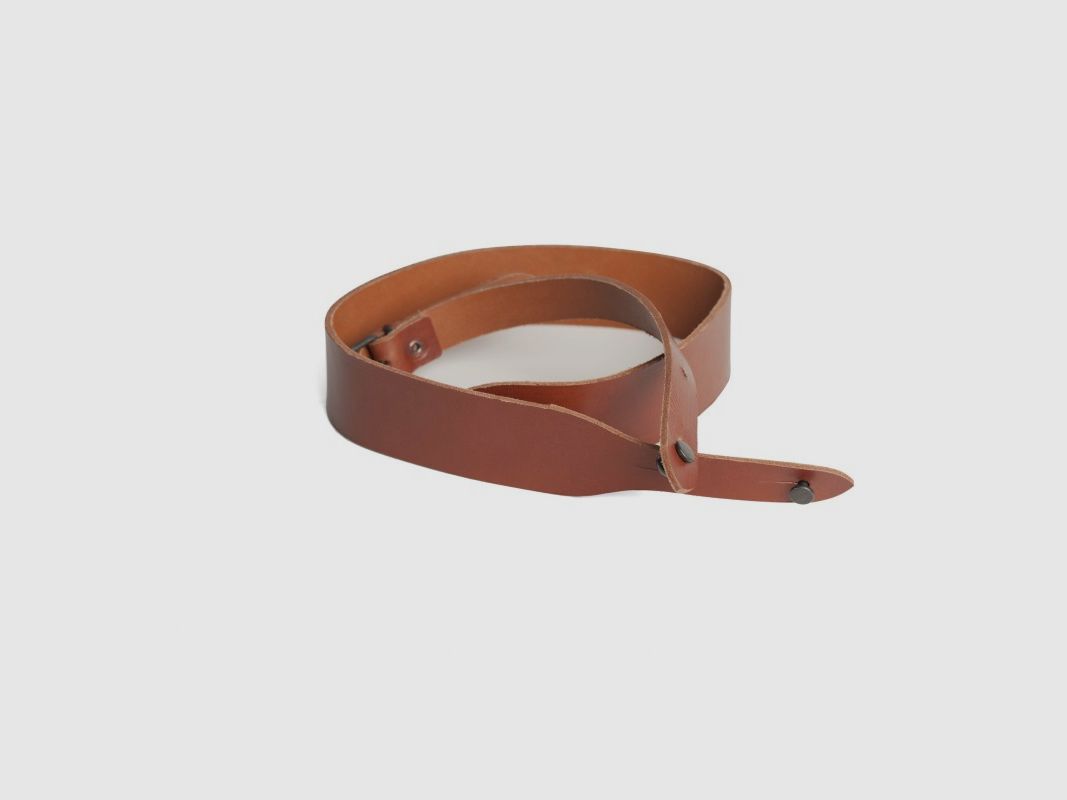 Waffenfutteral aus Cognac-Veloursleder 4 cm